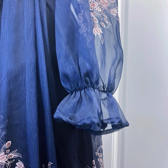 Designer-Style Black and Brown Paisley Chiffon Dress - Picture 9 of 9